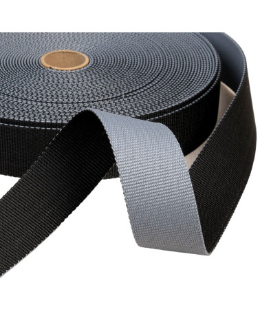 20m reel two-tone reversible strap 38mm grey/black