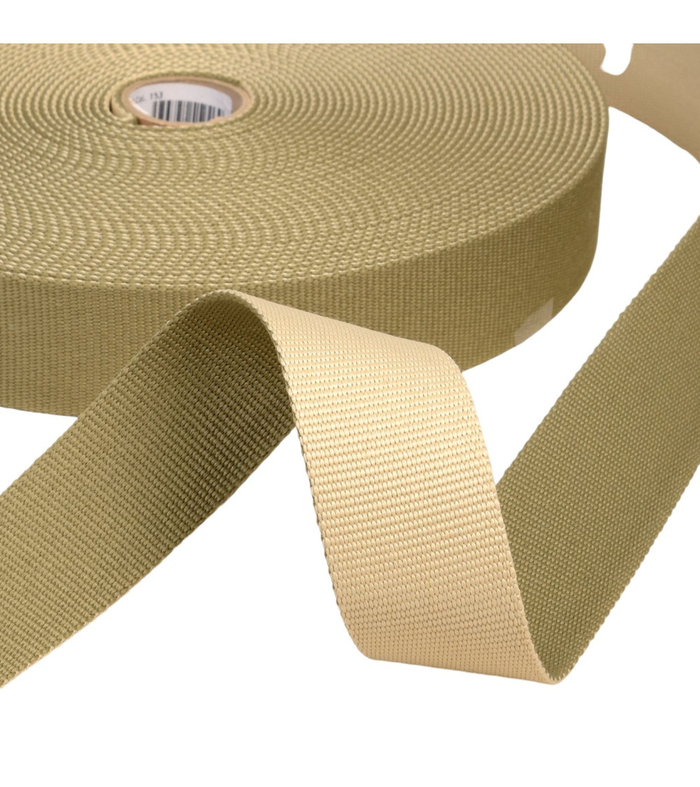 20m spool two-tone reversible strap 38mm khaki green/linen