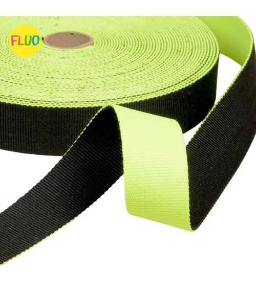 20m reel two-tone reversible strap 38mm fluorescent green/black