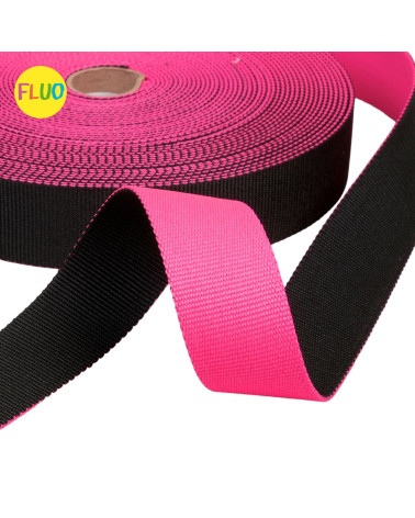 20m reel two-tone reversible strap 38mm black/fluorescent pink