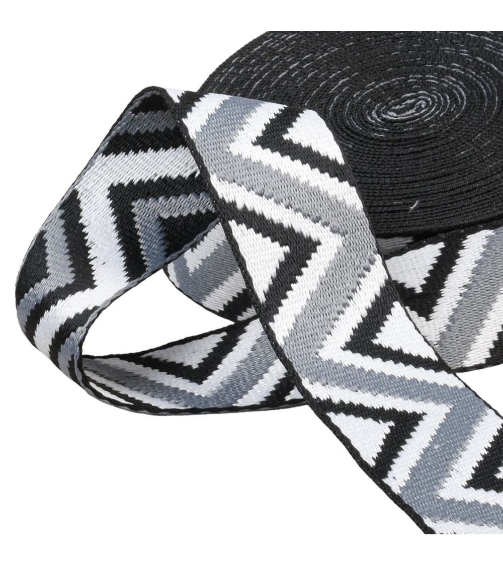 Reel 14.5m ethnic strap 38mm grey/white