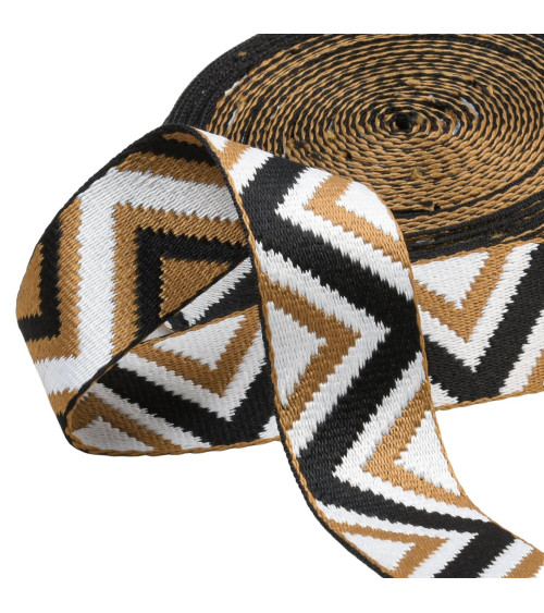 14.5m reel ethnic strap 38mm beige/black