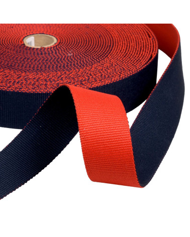 Zweifarbiges Wendearmband, 38 mm, Rot/Marineblau, pro Meter