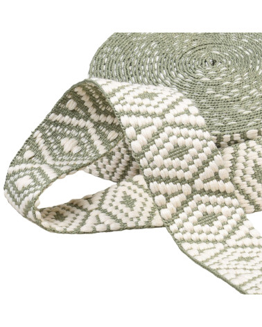 Ethnic webbing 38mm grey/white per meter