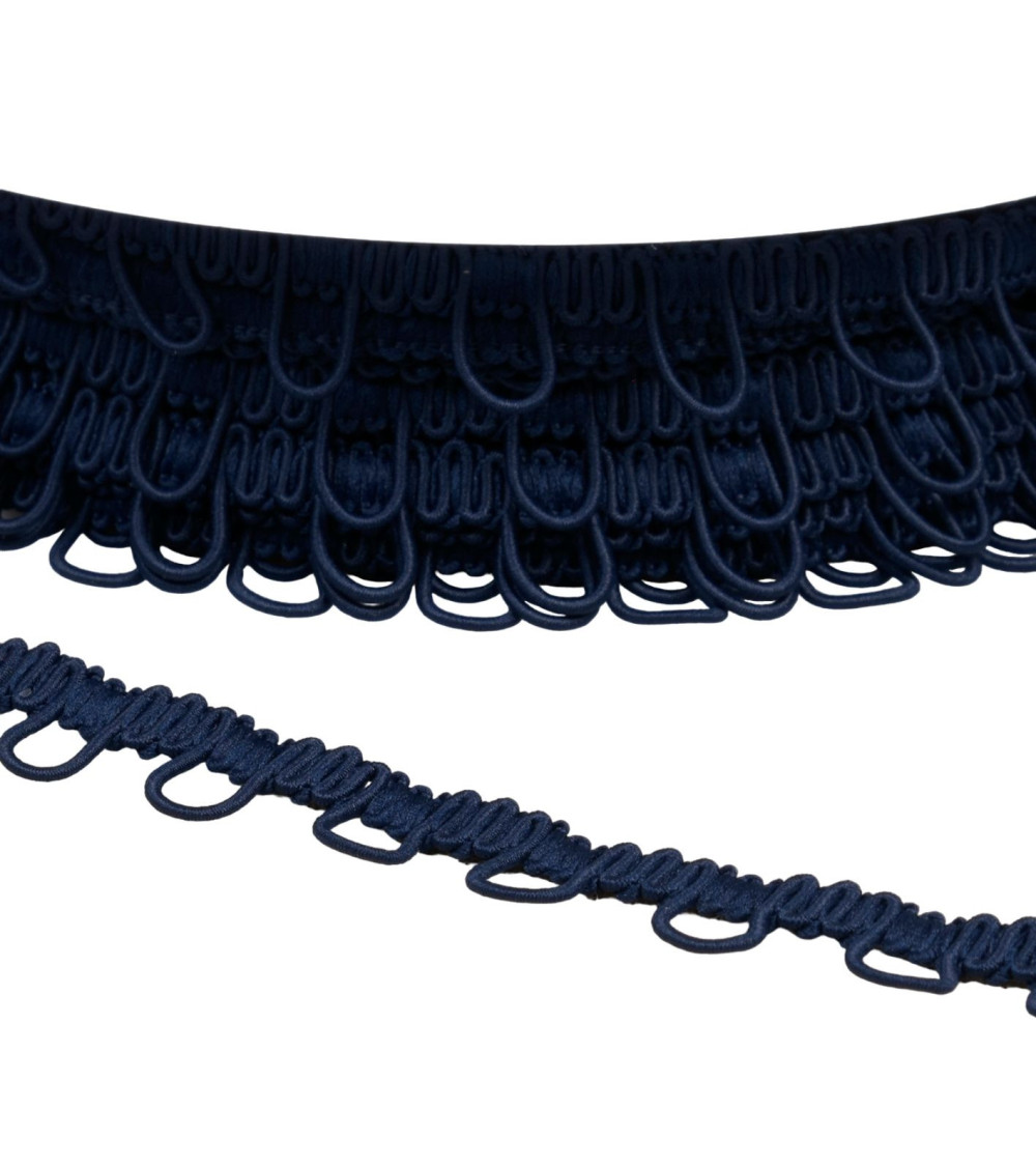 17mm navy blue elastic braid trim by the meter
