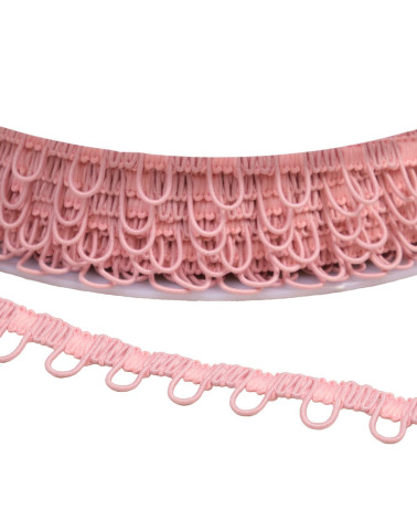 17mm light pink elastic braid trim by the meter