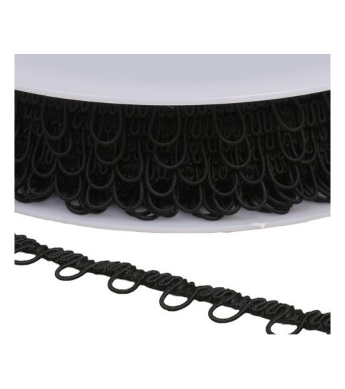 17mm black elastic braid by the meter