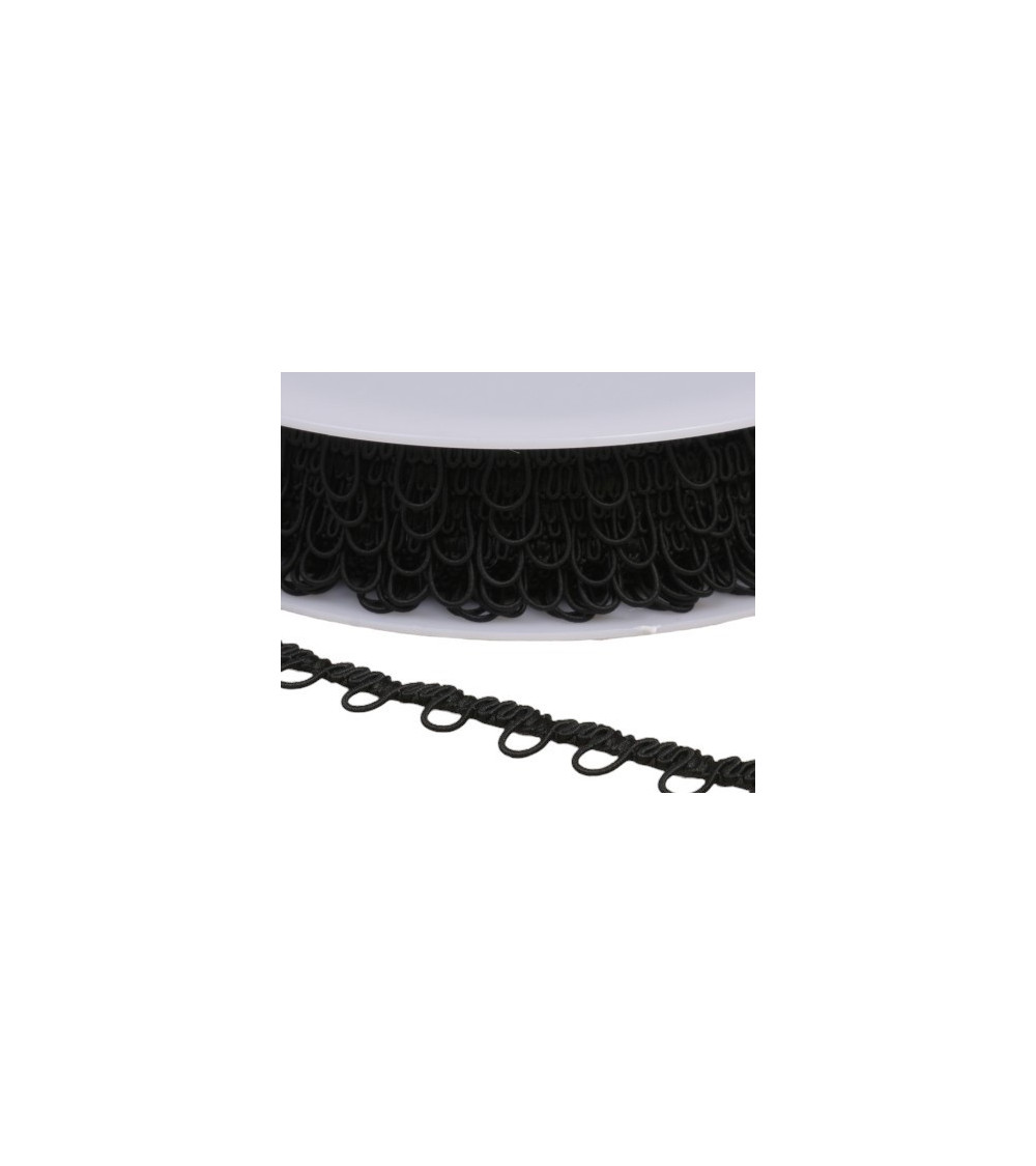 17mm black elastic braid trim by the meter