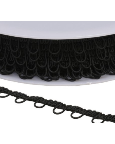 17mm black elastic braid trim by the meter