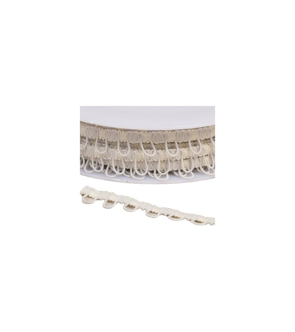 17 mm elastisches Geflecht in Ecru, Meterware