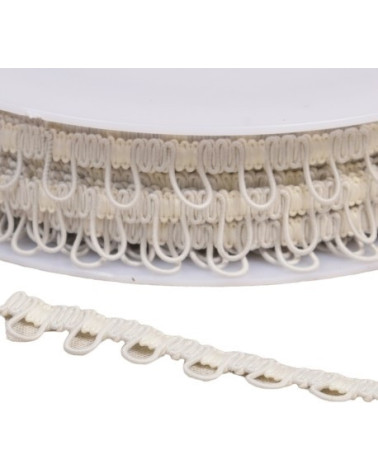17 mm elastisches Geflecht in Ecru, Meterware