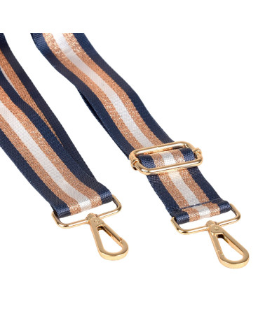 Zweifarbiger Schultergurt, 40 x 140 cm, Marineblau