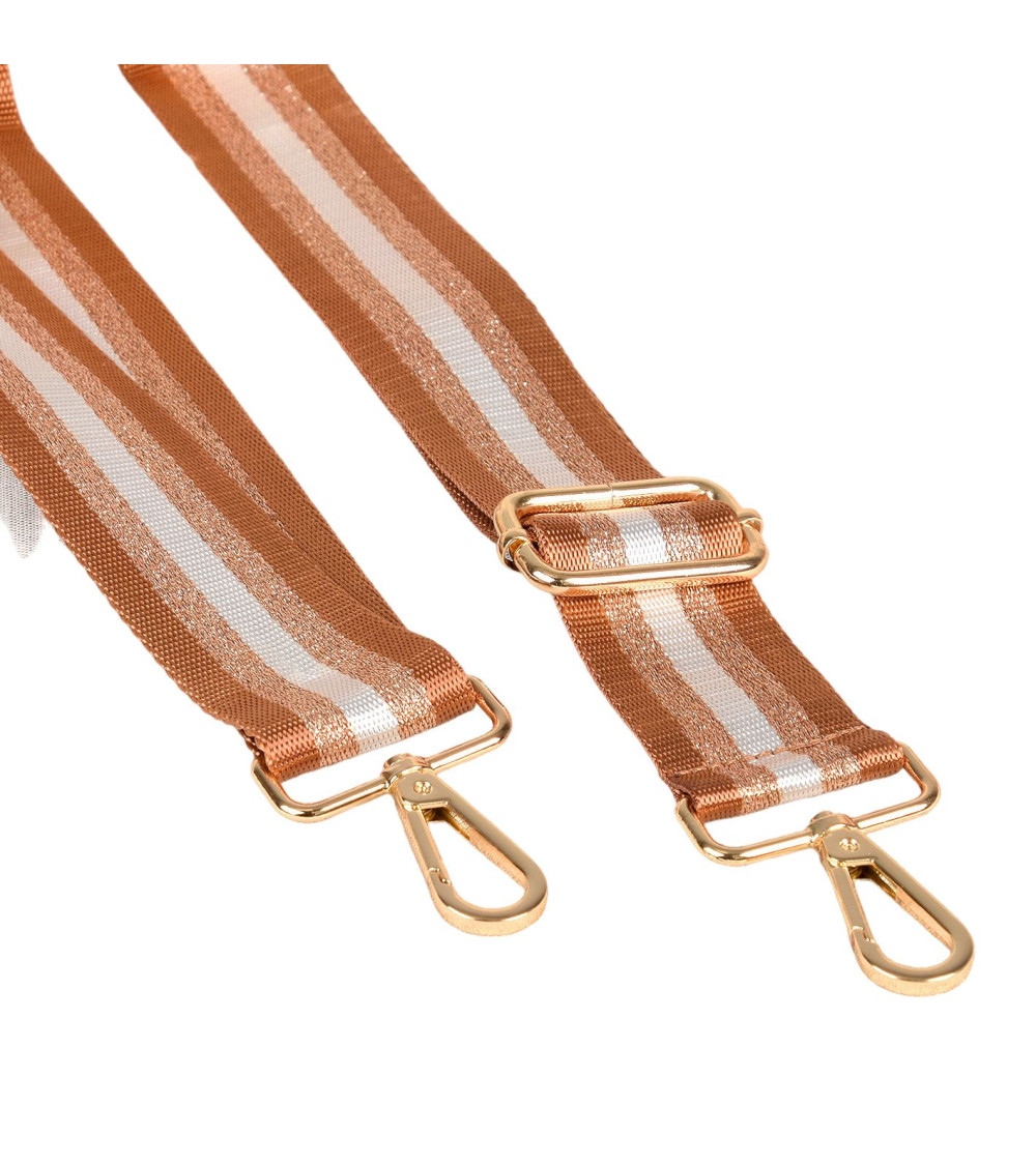 Two-tone strap shoulder strap 40x140cm brown/gold