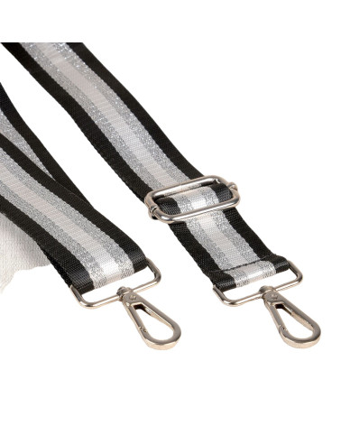 Two-tone strap shoulder strap 40x140cm black/silver