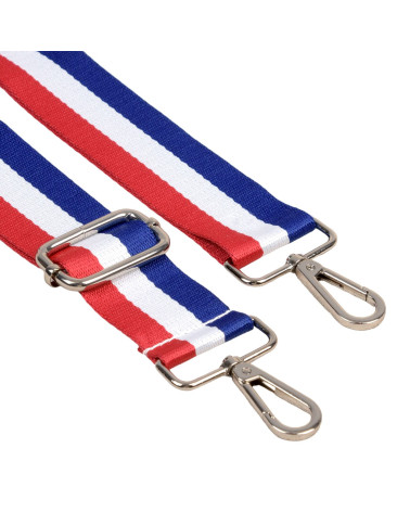 Bandoulière sangle tricolore 40x140cm bleu blanc rouge