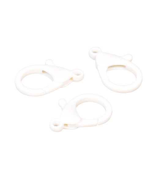 Set di 4 moschettoni in plastica 35x25mm bianchi