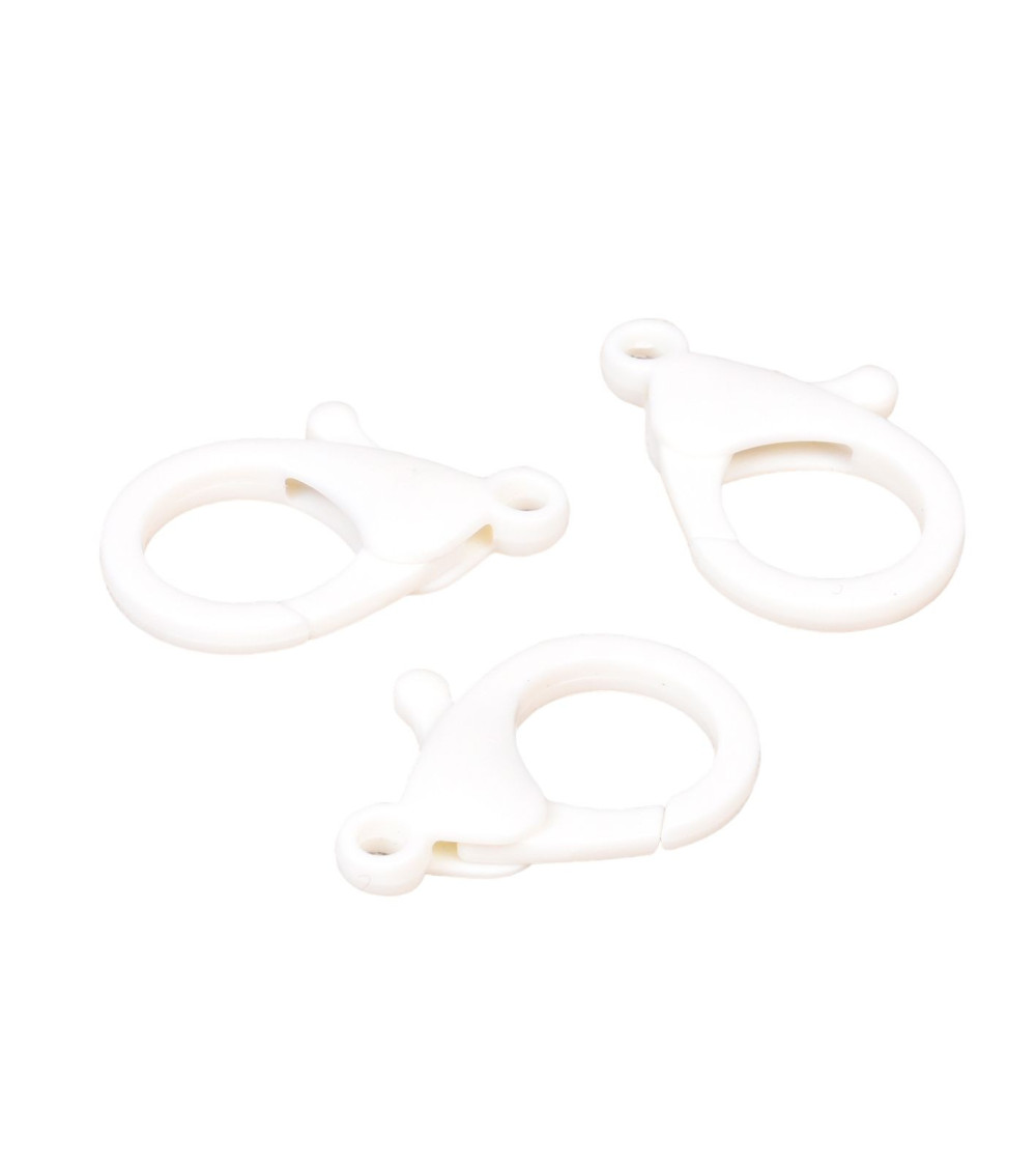 Set of 4 plastic carabiners 35x25mm white