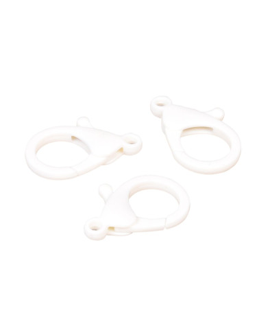 Set of 4 plastic carabiners 35x25mm white