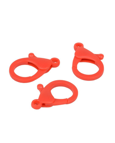 Set of 4 plastic carabiners 35x25mm red