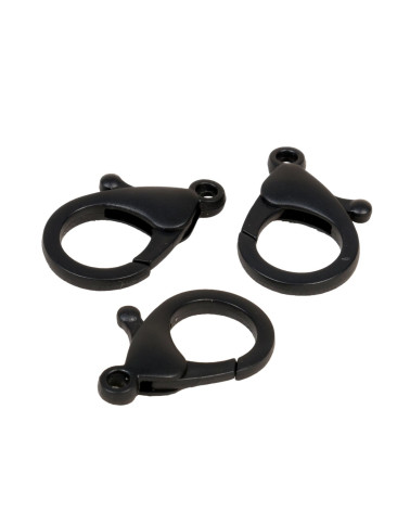 Set of 4 plastic carabiners 35x25mm black