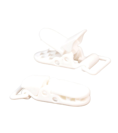 Lot de 4 boucles plastique 25x42mm blanc