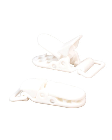 Set of 4 plastic buckles 25x42mm white