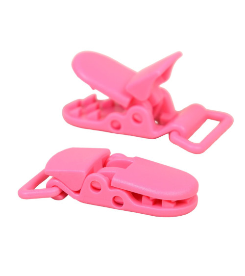 Lot de 4 boucles plastique 25x42mm rose