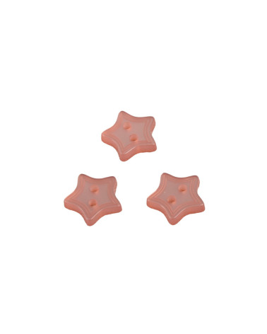 Bouton 2 trous étoile rose laurier 13mm