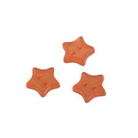 Bouton 2 trous étoile orange 13mm