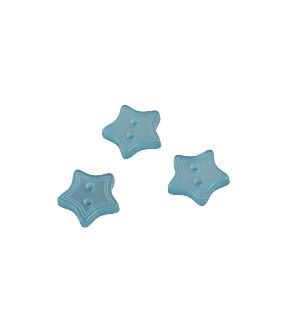 Petrol blue 2-hole star button 13mm