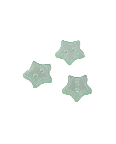 2 hole star button, water green 13mm