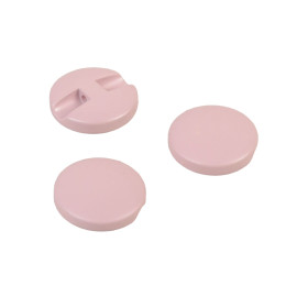 Bouton rond simple rose laurier 18mm