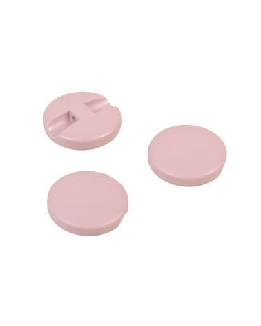 Simple round laurel pink button 18mm