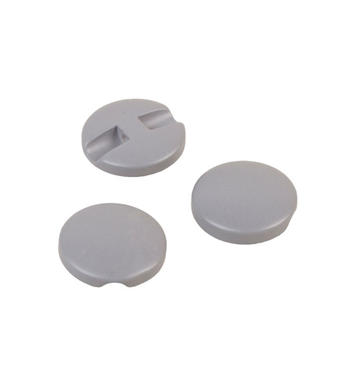 Bouton rond simple gris cendre 18mm