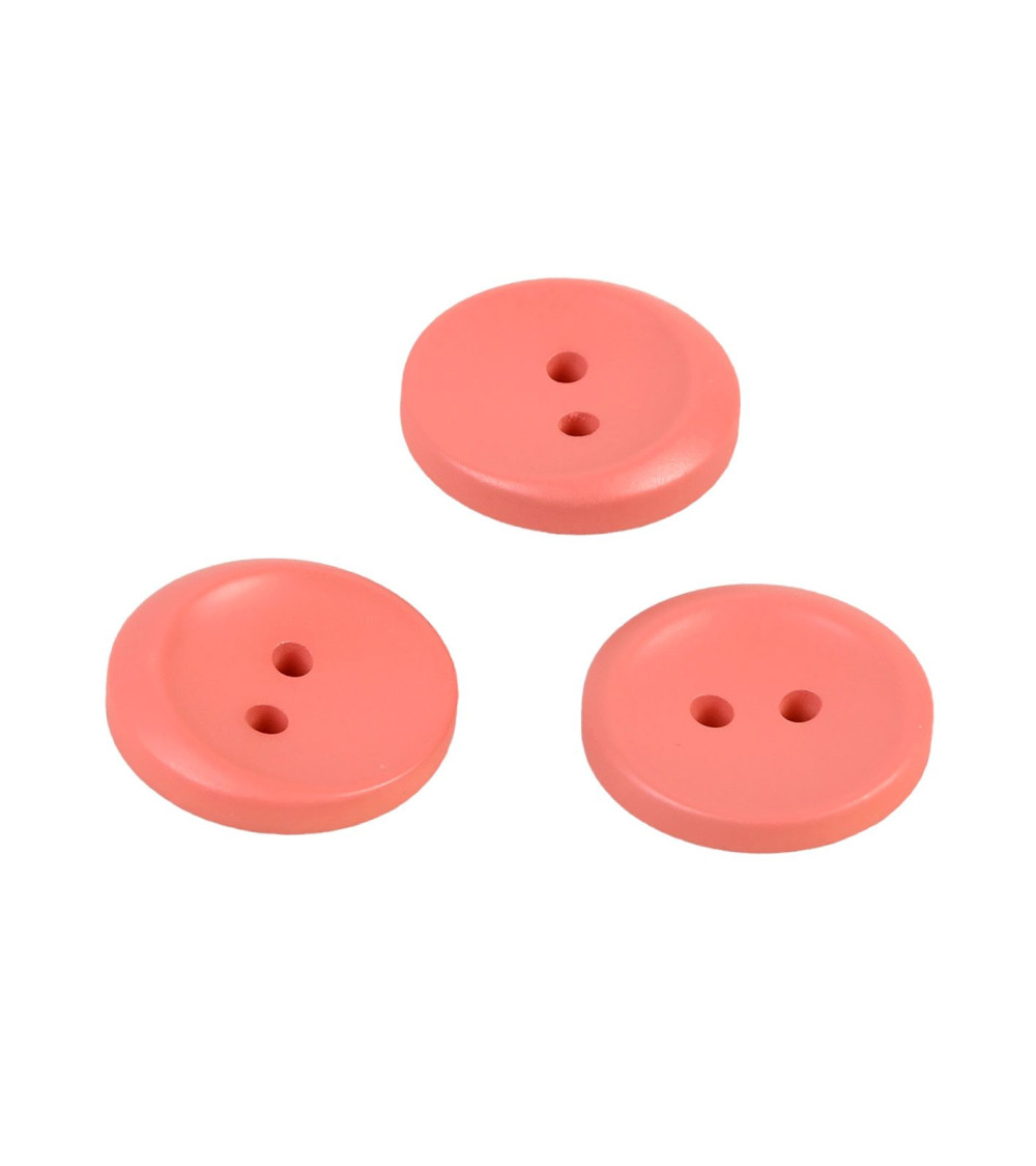 Bouton 2 trous rond terracotta 17mm