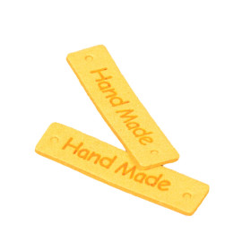 Lot de 5 étiquettes "handmade" 40x10mm jaune
