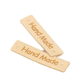 Lot de 5 étiquettes "handmade" 40x10mm ivoire