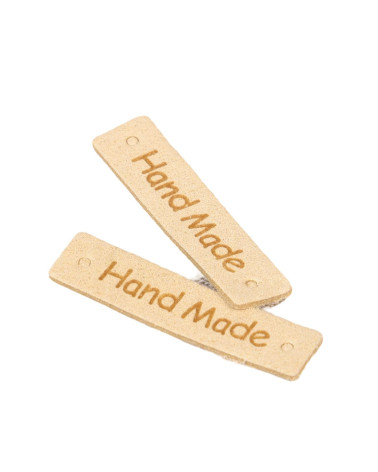 Lot de 5 étiquettes "handmade" 40x10mm  ivoire