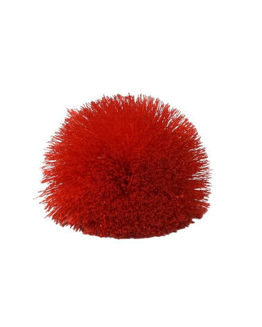 Fluffly flower brooch 7cm red