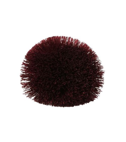 Fluffly flower brooch 7cm burgundy red