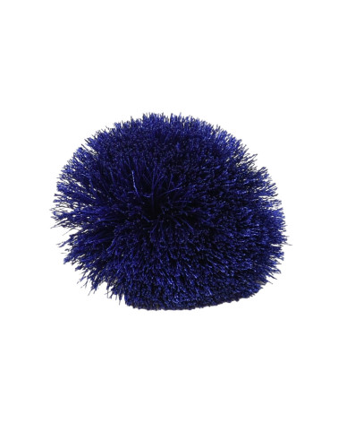 Broche fleur fluffly 7cm bleu
