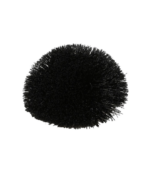 Broche fleur fluffly 7cm noir