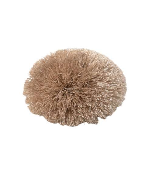 Broche fleur fluffly 7cm beige