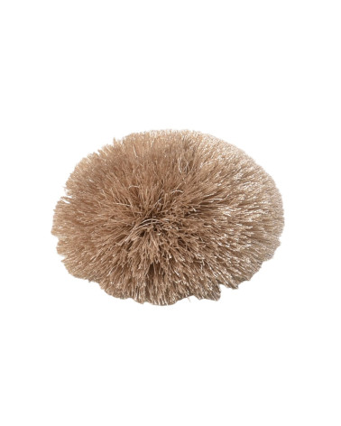 Fluffly flower brooch 7cm beige