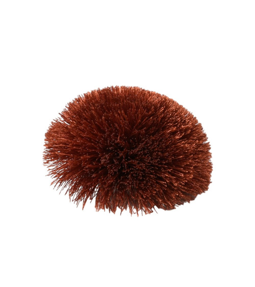 Broche fleur fluffly 7cm orange rouille