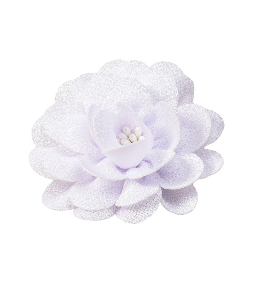 Broche fleur 8,5cm blanc