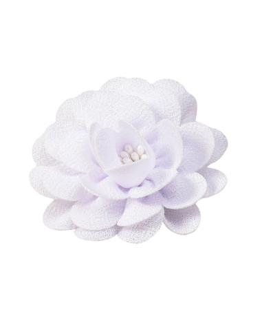 Flower brooch 8.5cm white