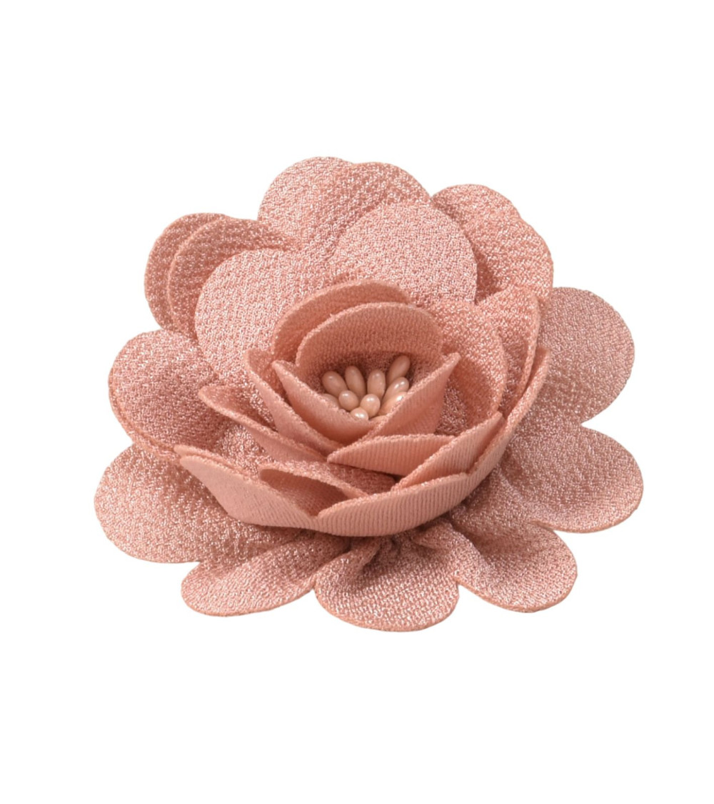 Broche fleur 8,5cm rose