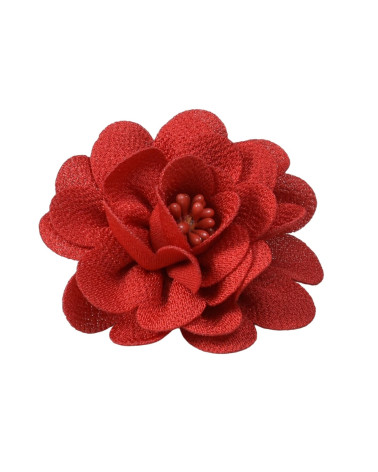 Flower brooch 8.5cm red