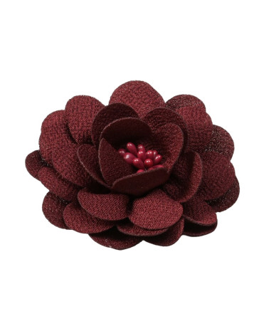 Flower brooch 8.5cm burgundy red